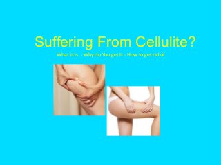 Suffering From Cellulite?
What it is - Why do You get It - How to get rid of
 