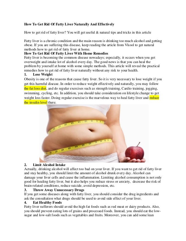 How To Get Rid Of Fatty Liver Naturally And Effectively