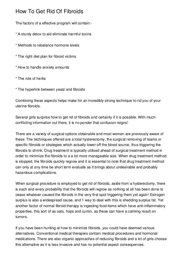 How To Get Rid Of Fibroids