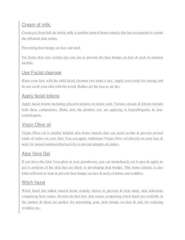 Heat Bumps On Black Skin