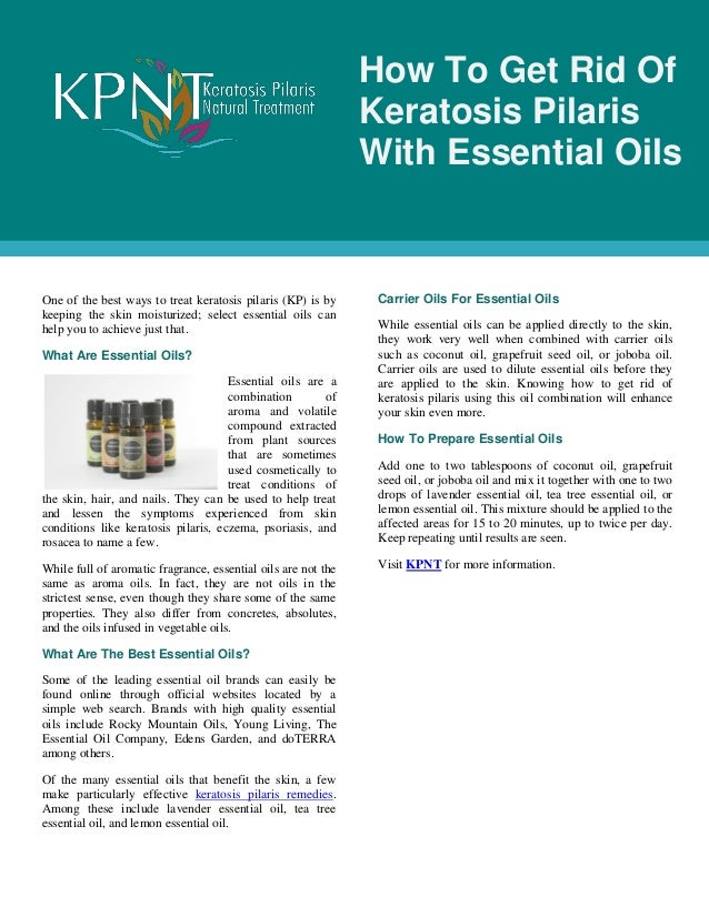 How To Get Rid Of Keratosis Pilaris With Essential Oils
