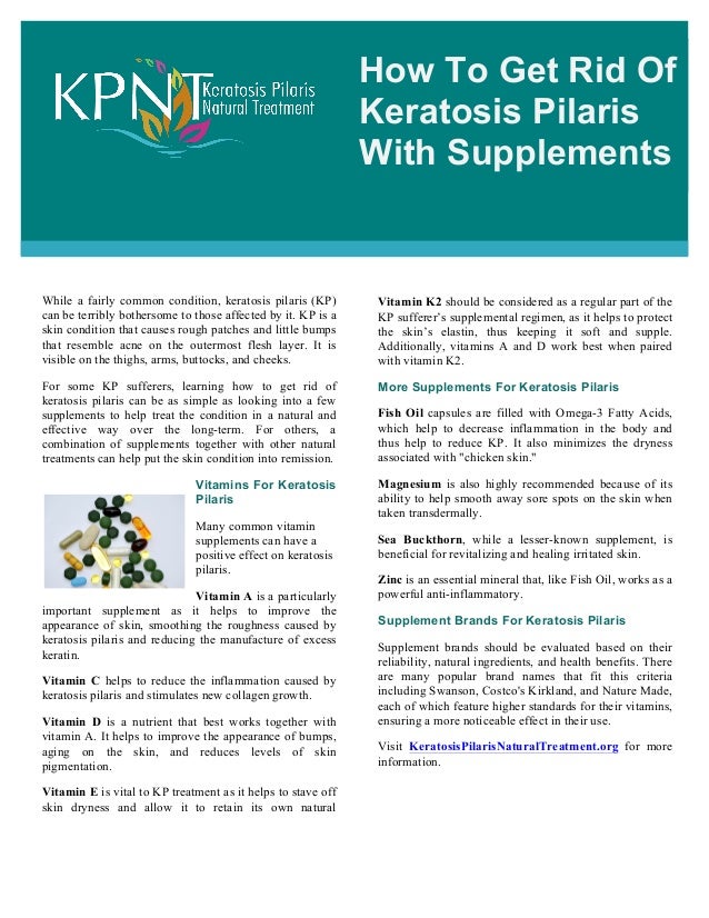How To Get Rid Of Keratosis Pilaris With Supplements
