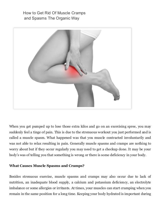 How to get rid of muscle cramps and spasms the organic way