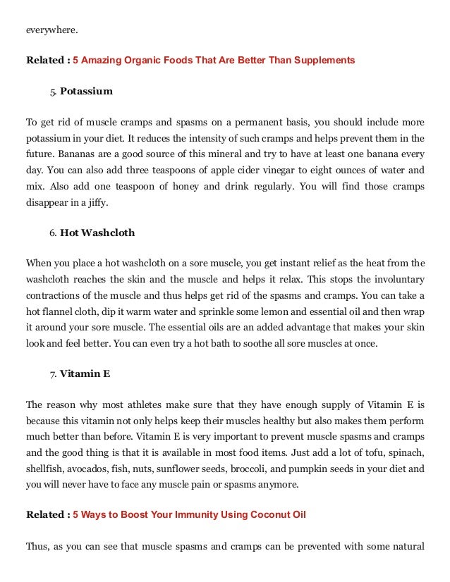 How to get rid of muscle cramps and spasms the organic way