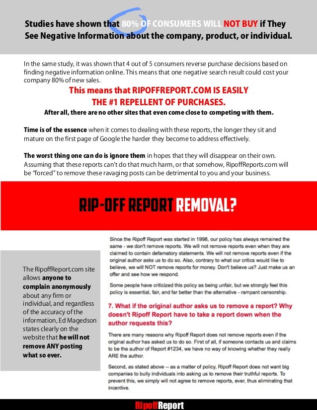 How to get rid of ripoff report from google search results
