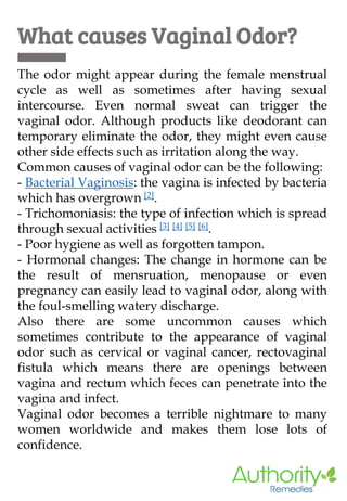 How to get rid of Vaginal Odor | PDF