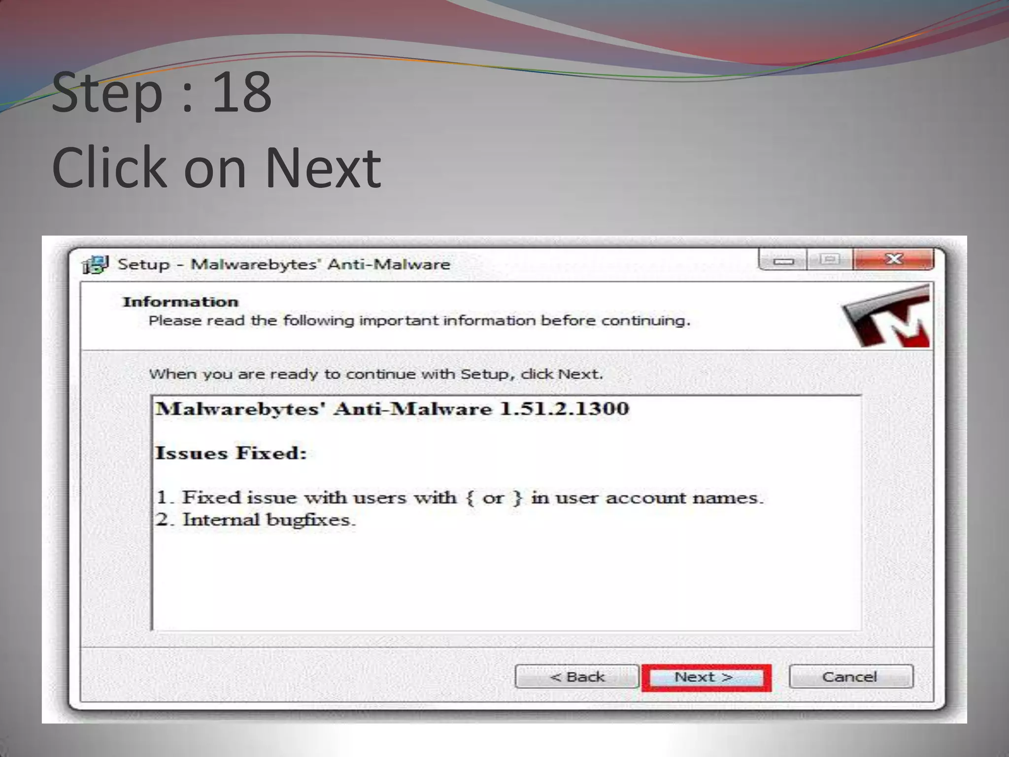 Step : 18
Click on Next
 