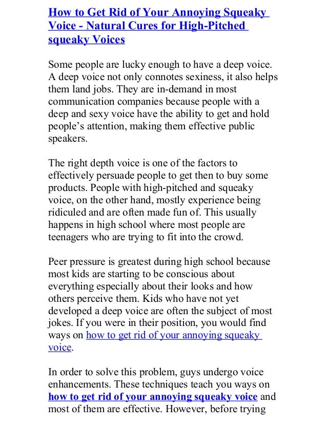 How to get rid of your annoying squeaky voice natural cures for high