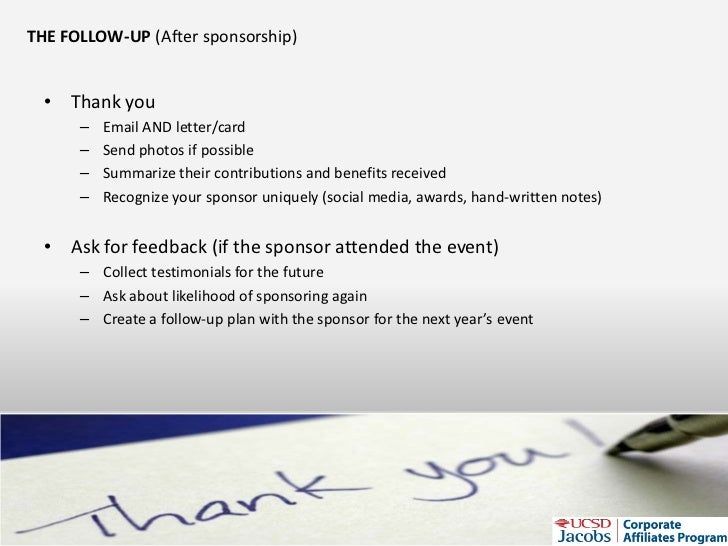 How to write a request for sponsorship