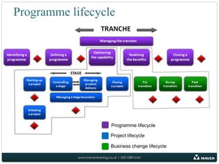 Programme lifecycleProgramme lifecycleProject lifecycleBusiness change lifecycle