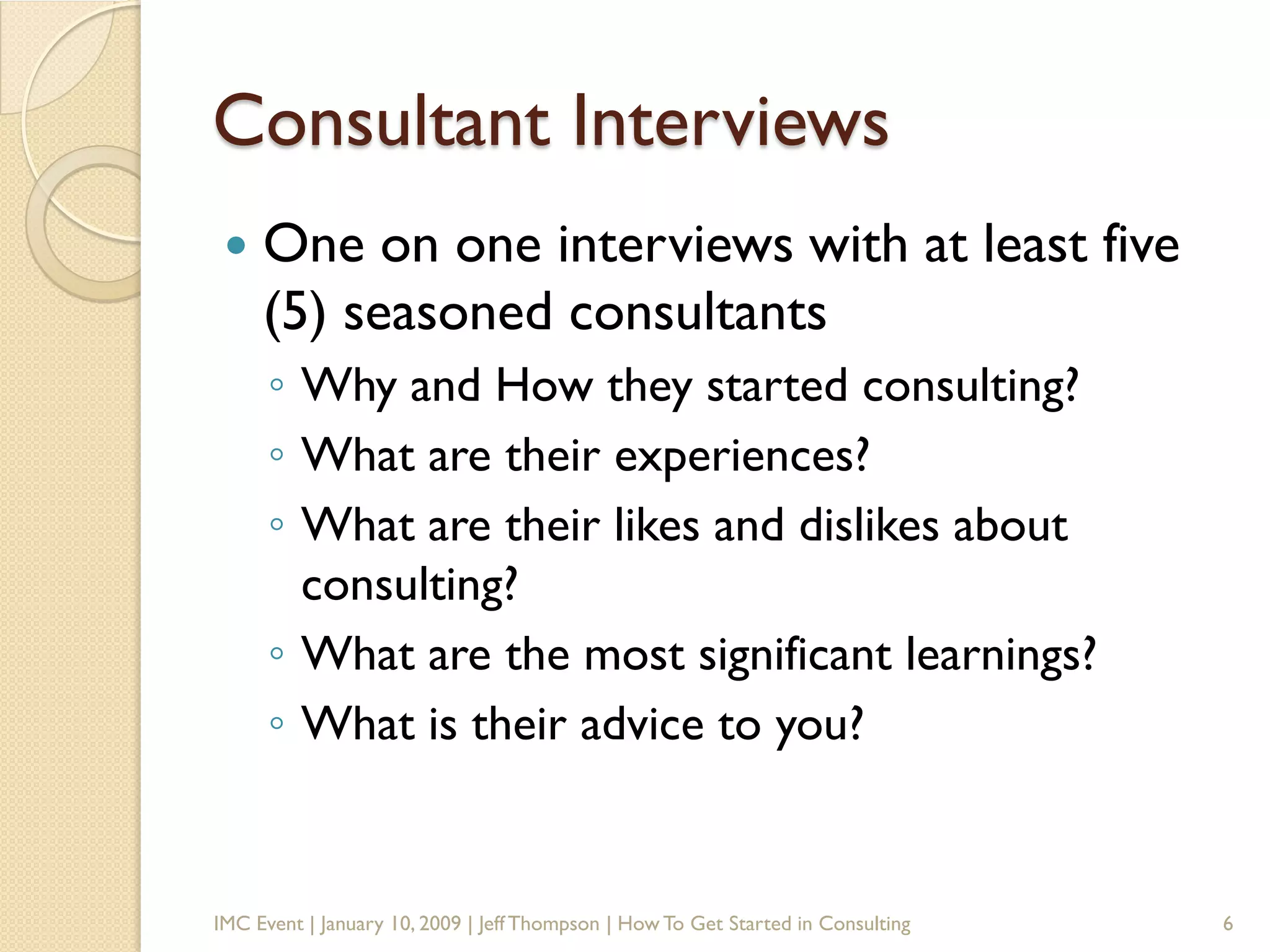 How To Get Started In Consulting