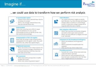 Imagine if…
…we could use data to transform how we perform risk analysis
 