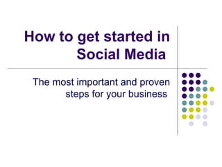 How to get started in Social Media  The most important and proven steps for your business   