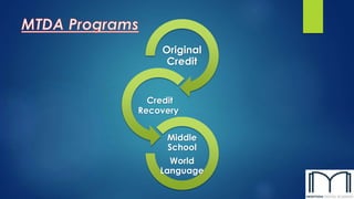 Original
Credit
Credit
Recovery
Middle
School
World
Language
 