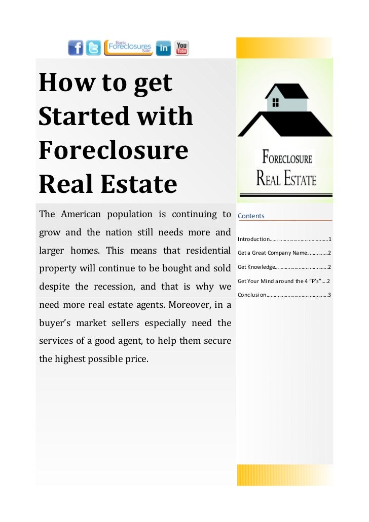 How to get Started with Foreclosure Real Estate