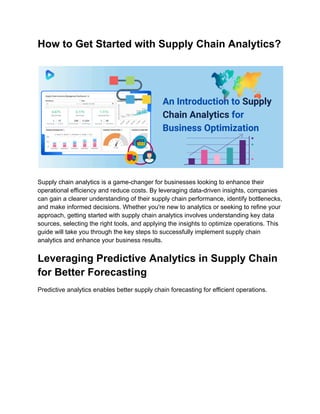 Essential Steps to Start Using Supply Chain Analytics Effectively | PDF