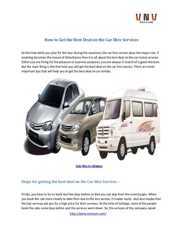 How to get the best deal on the car hire services