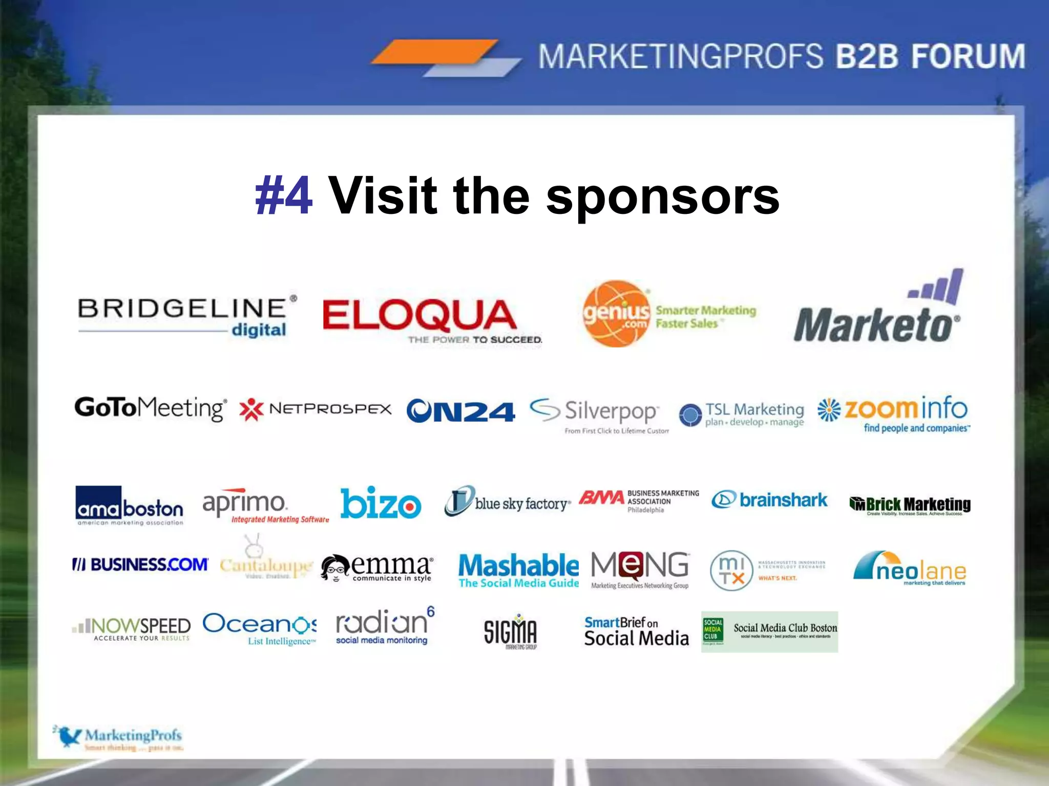 |9#4 Visit the sponsors 