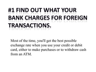 How To Get The Best Tourist Exchange Rates