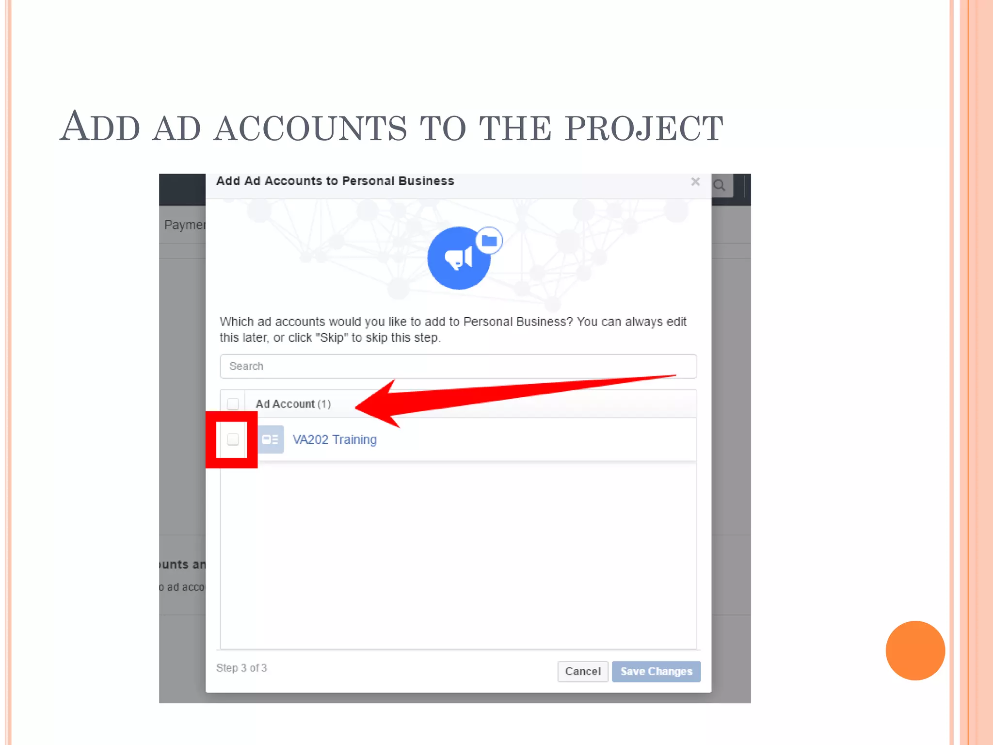 ADD AD ACCOUNTS TO THE PROJECT
 