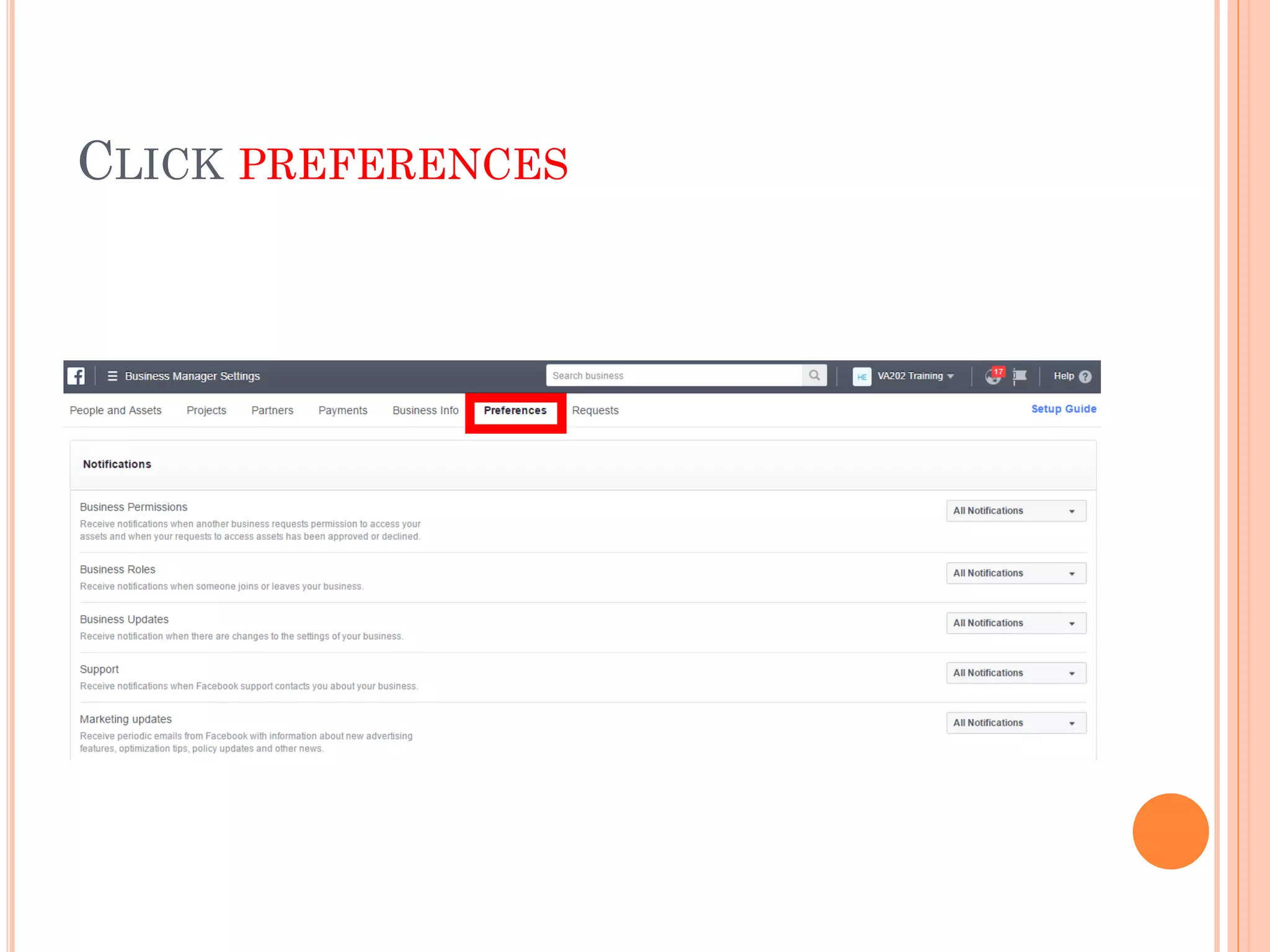 CLICK PREFERENCES
 