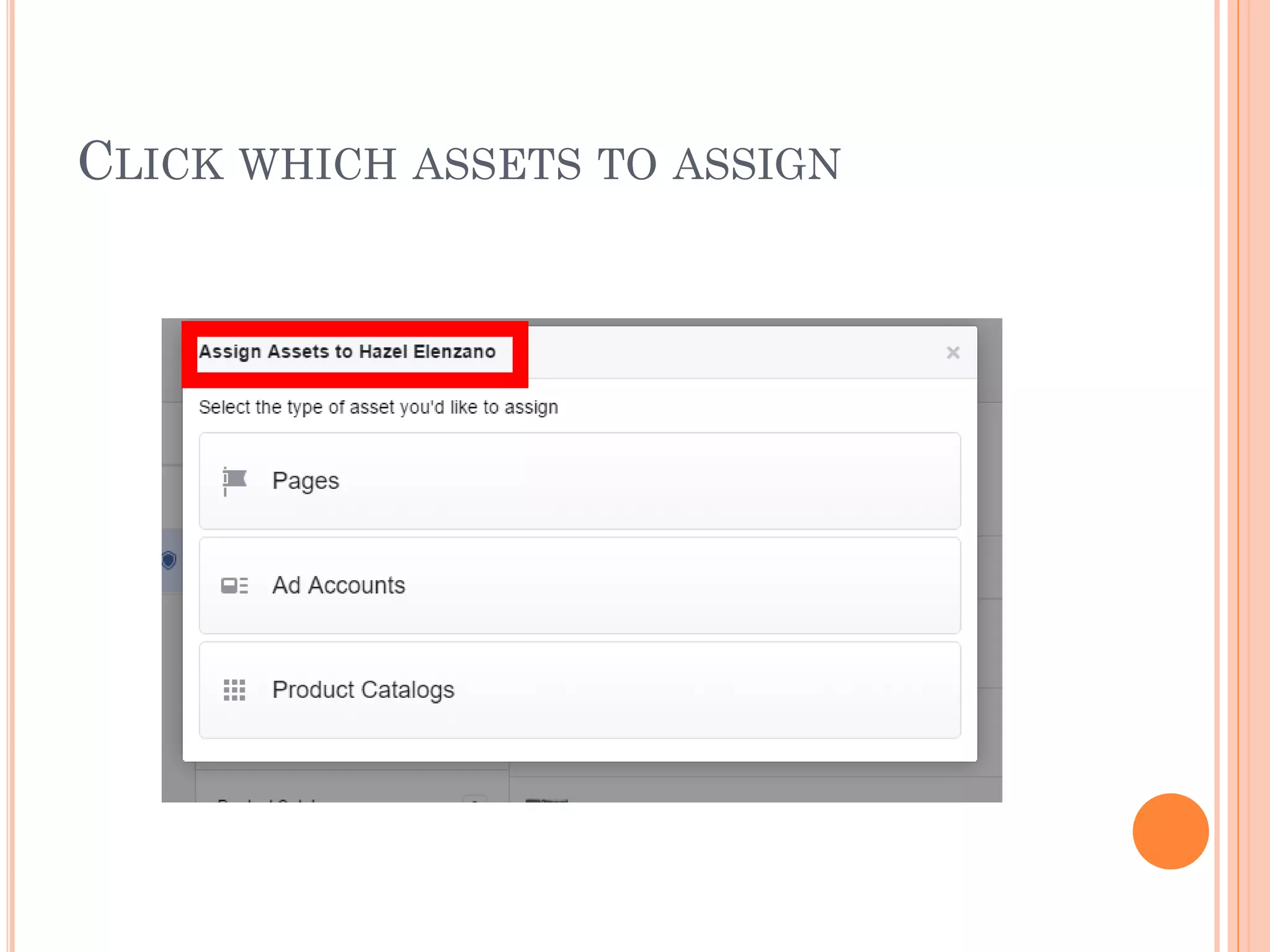 CLICK WHICH ASSETS TO ASSIGN
 