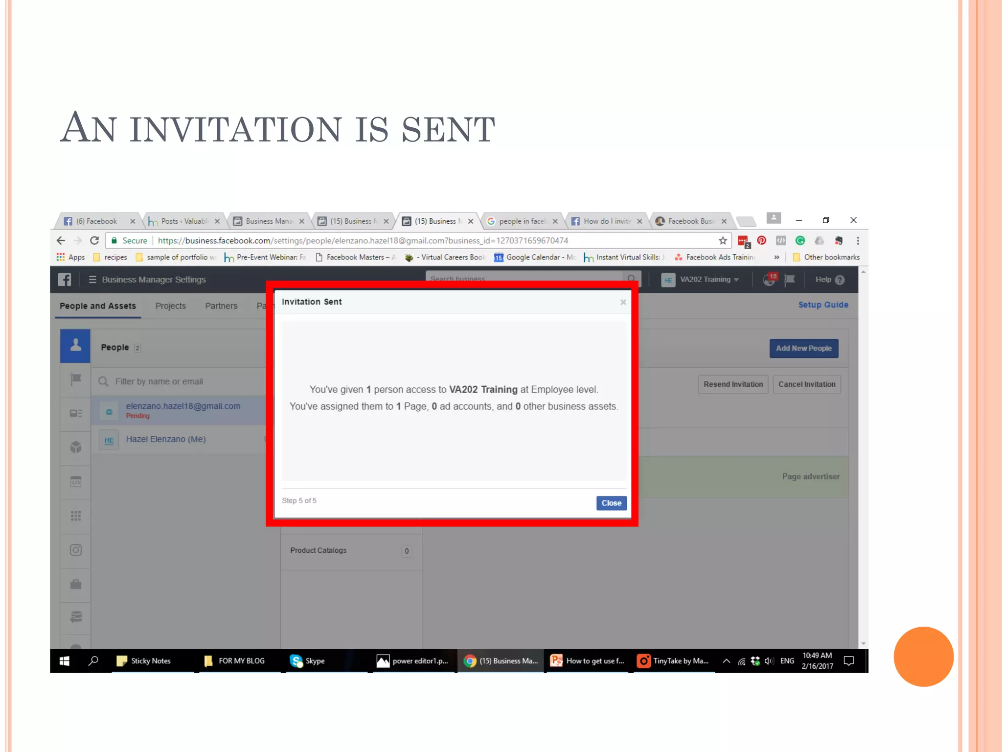 AN INVITATION IS SENT
 