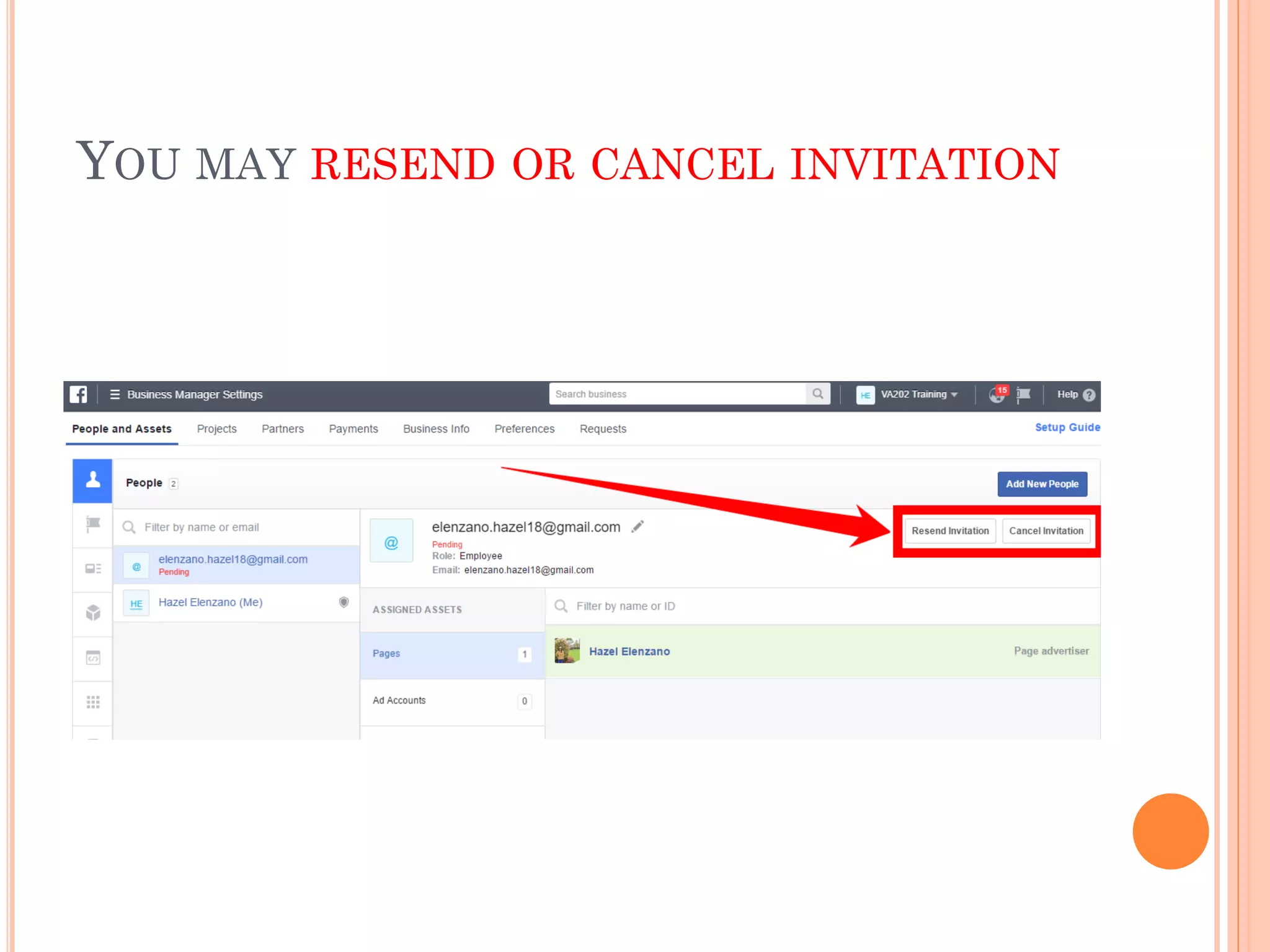 YOU MAY RESEND OR CANCEL INVITATION
 