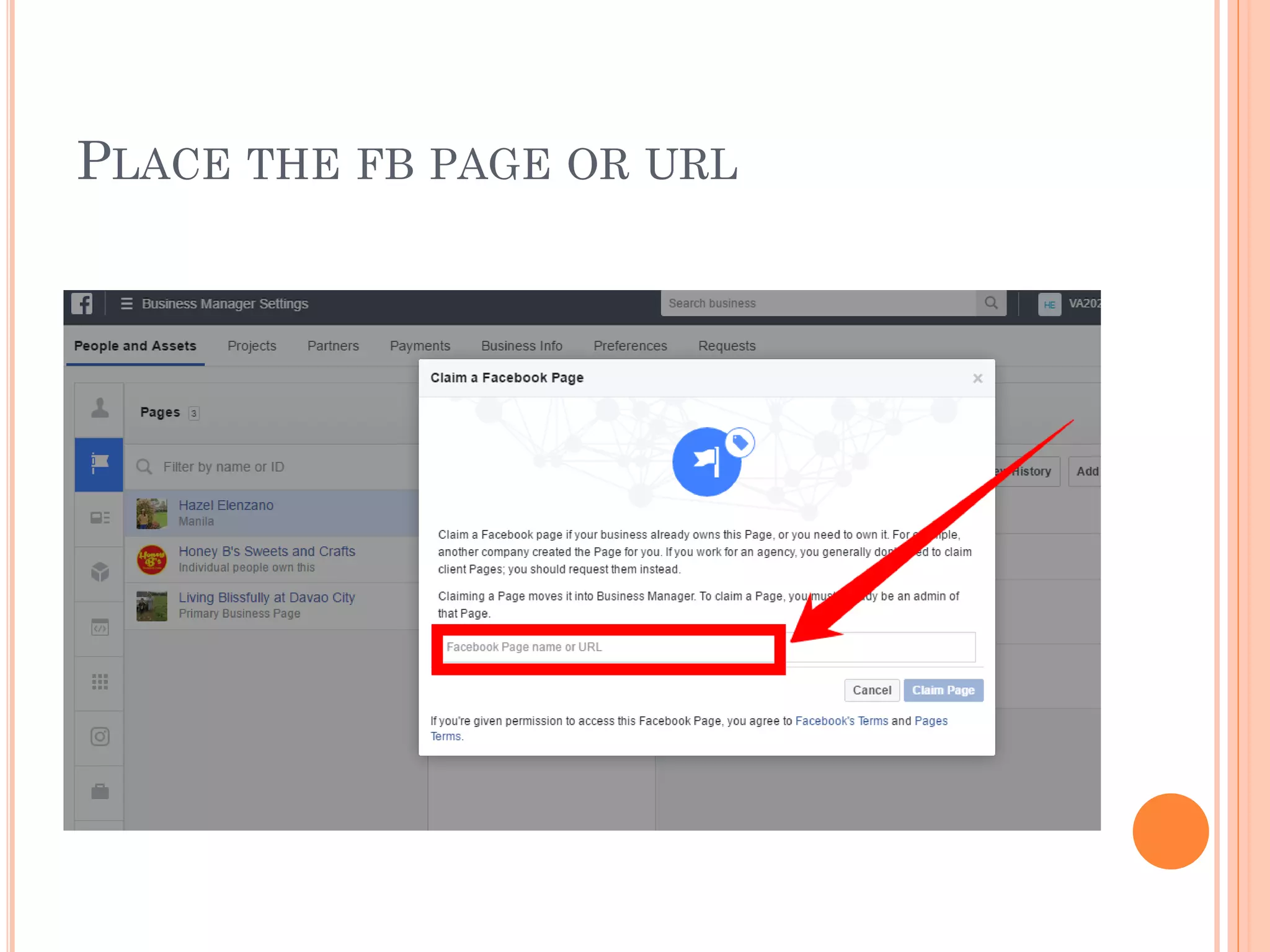 PLACE THE FB PAGE OR URL
 