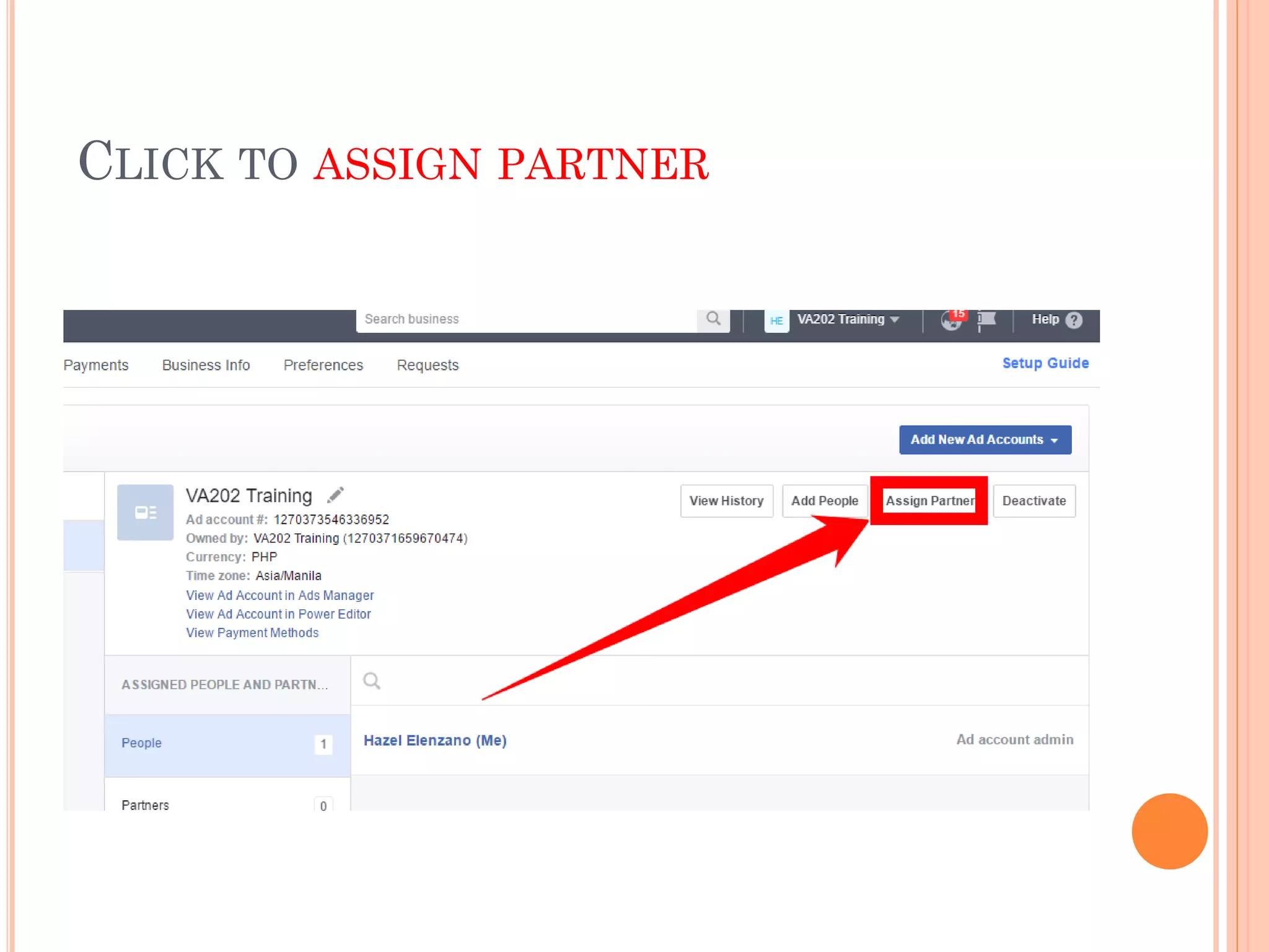 CLICK TO ASSIGN PARTNER
 