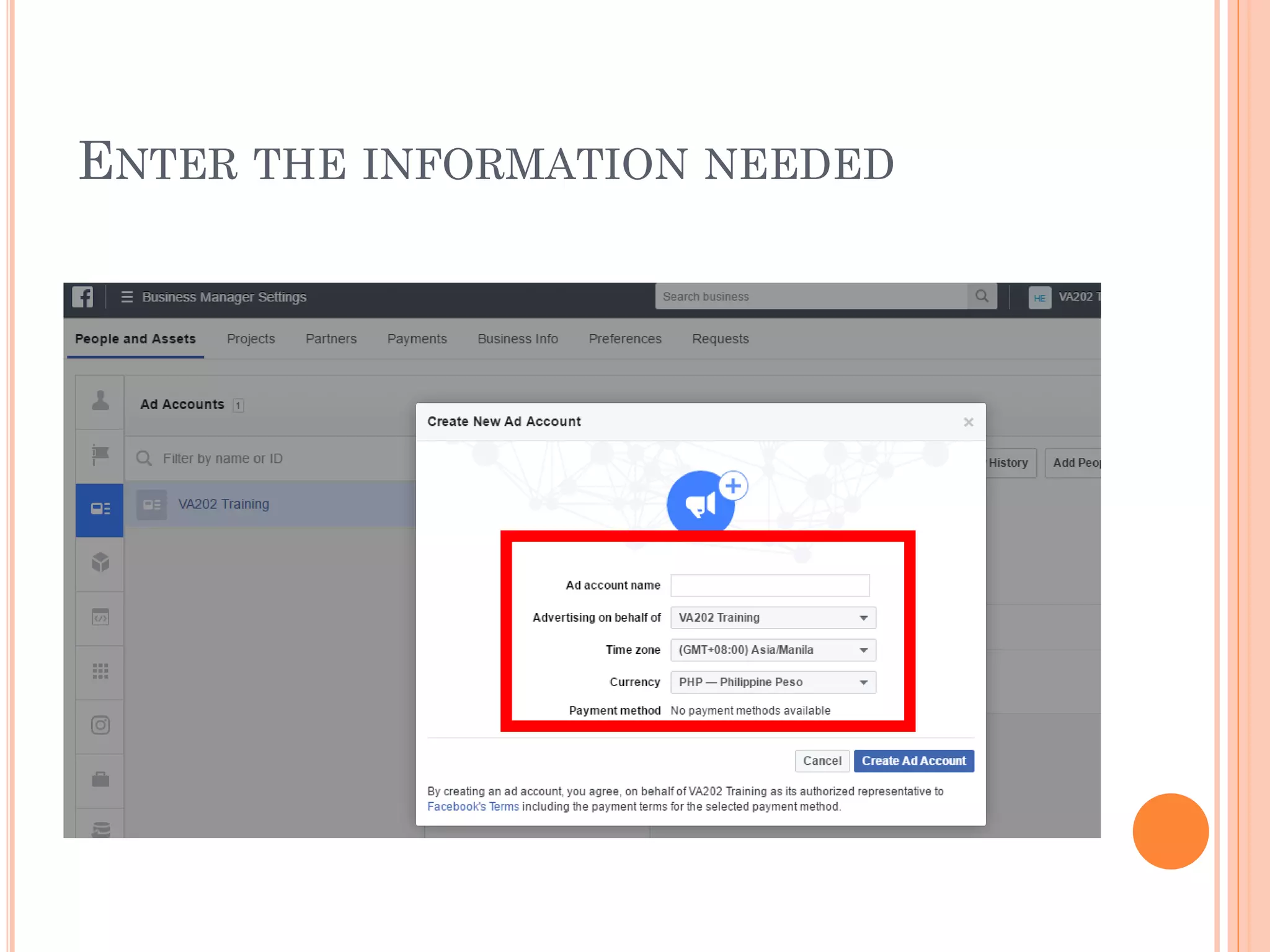 ENTER THE INFORMATION NEEDED
 