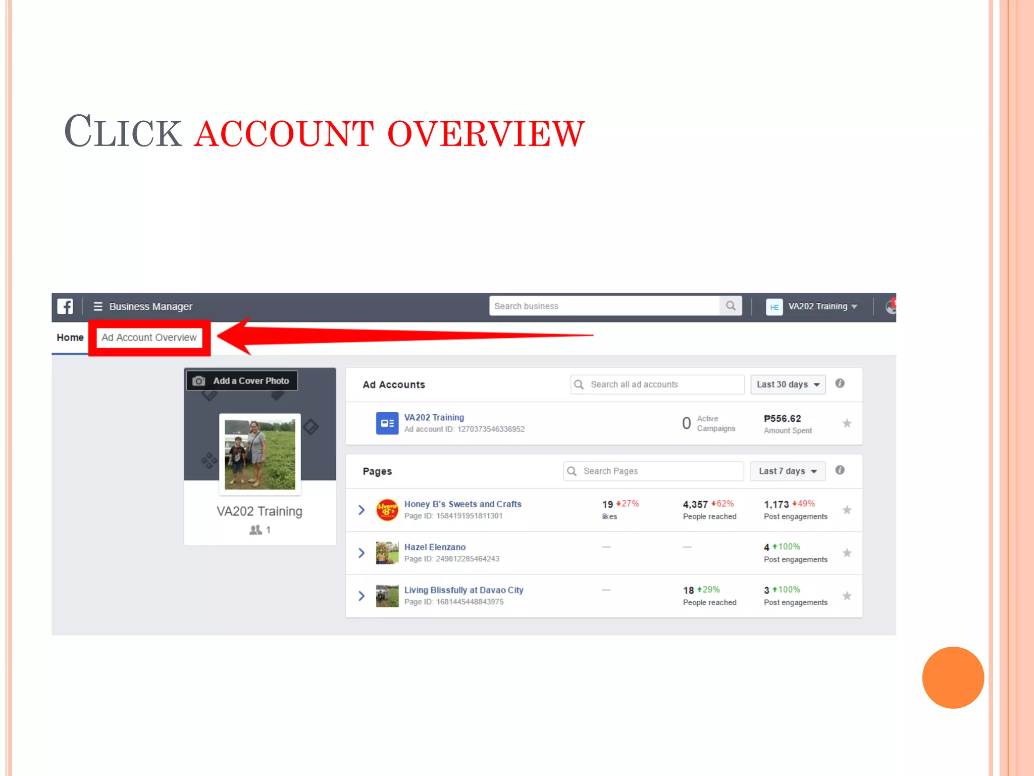 CLICK ACCOUNT OVERVIEW
 