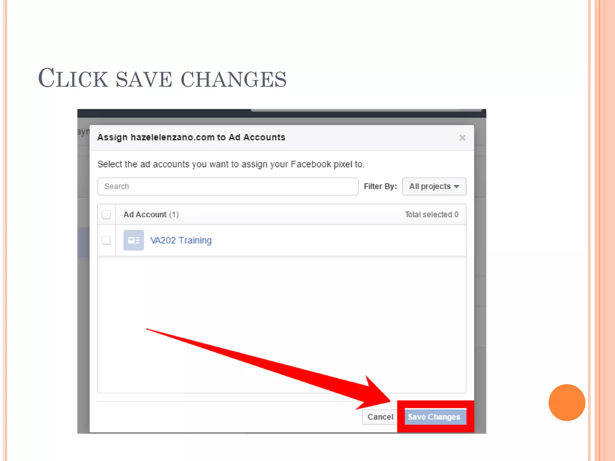 CLICK SAVE CHANGES
 