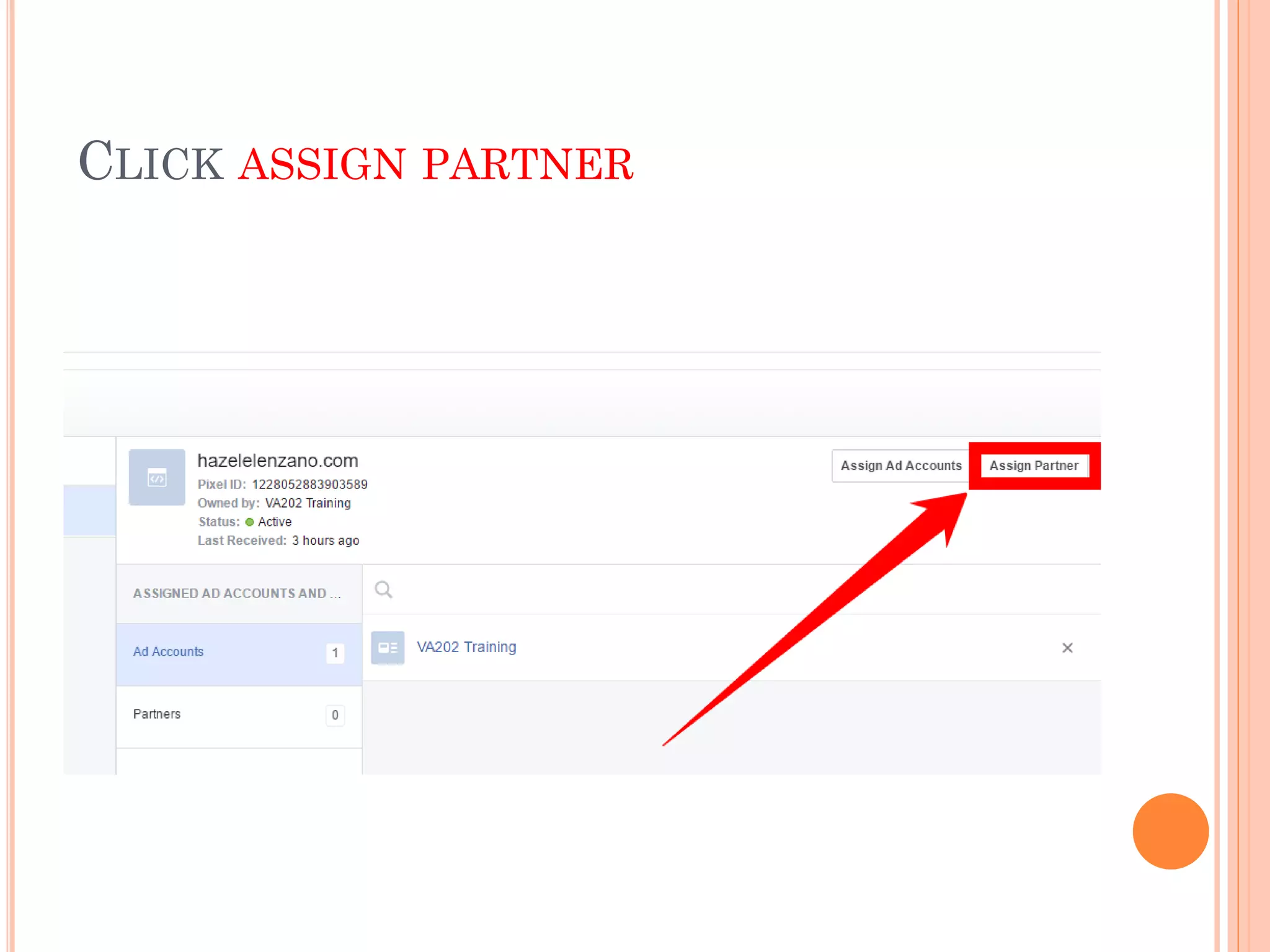 CLICK ASSIGN PARTNER
 