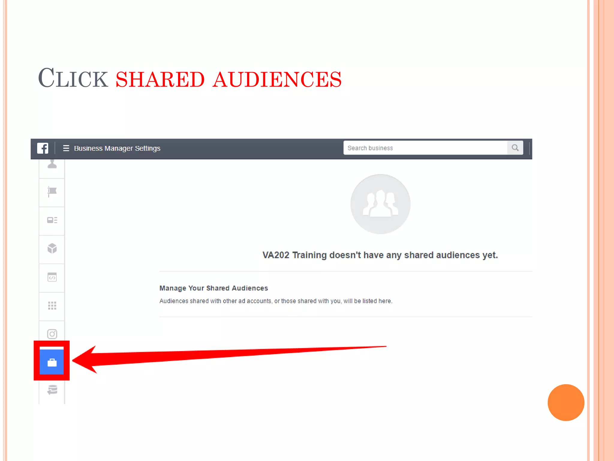 CLICK SHARED AUDIENCES
 