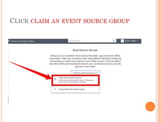 CLICK CLAIM AN EVENT SOURCE GROUP
 