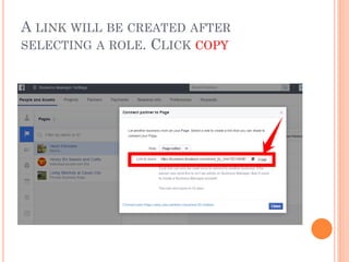 A LINK WILL BE CREATED AFTER
SELECTING A ROLE. CLICK COPY
 