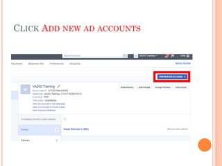 CLICK ADD NEW AD ACCOUNTS
 