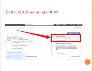 CLICK CLAIM AN AD ACCOUNT
 