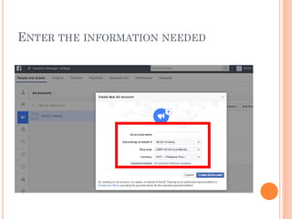ENTER THE INFORMATION NEEDED
 