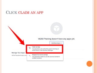 CLICK CLAIM AN APP
 