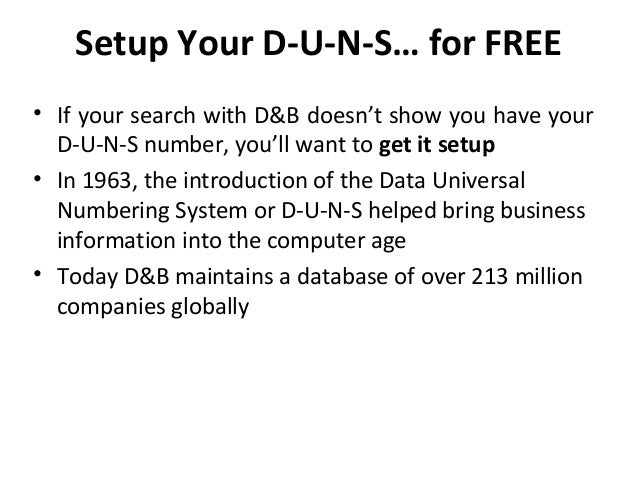 How to Get Your DUNS Number with Dun _ Bradstreet for Free