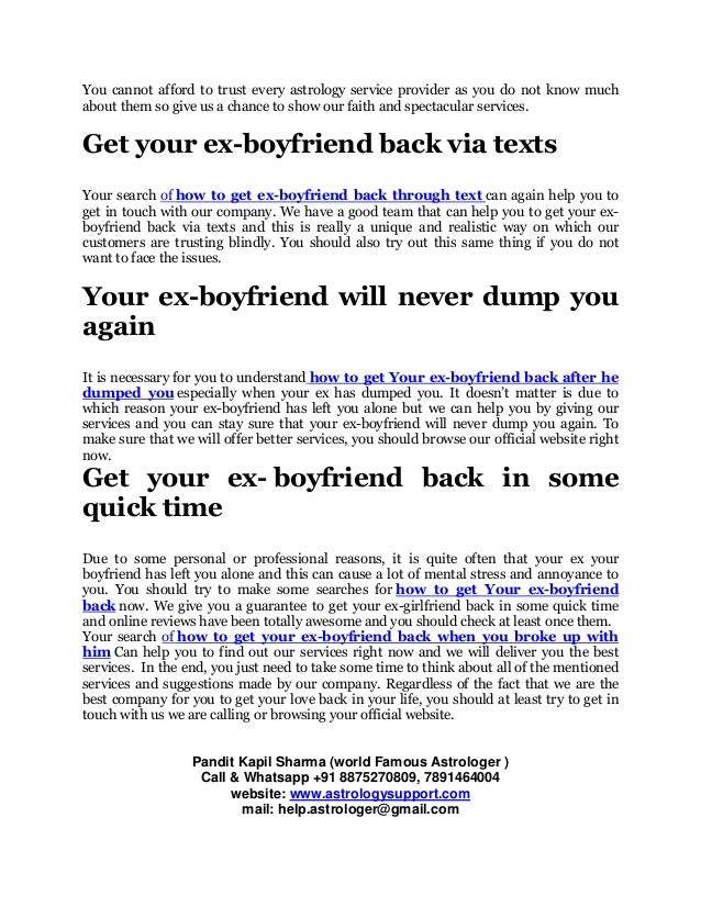 How To Get Your Ex Boyfriend Back 2