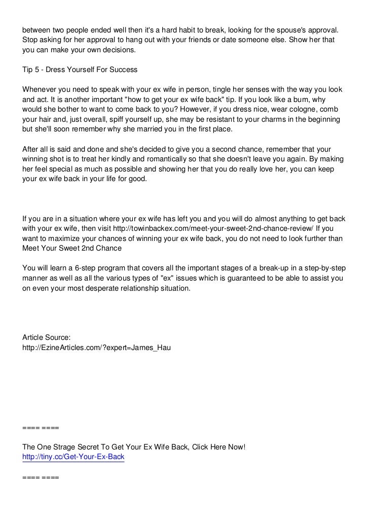 Get Your Ex Wife Back Husbands, The Five Right Ways to Do It