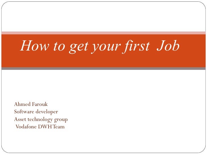 how to get a first job