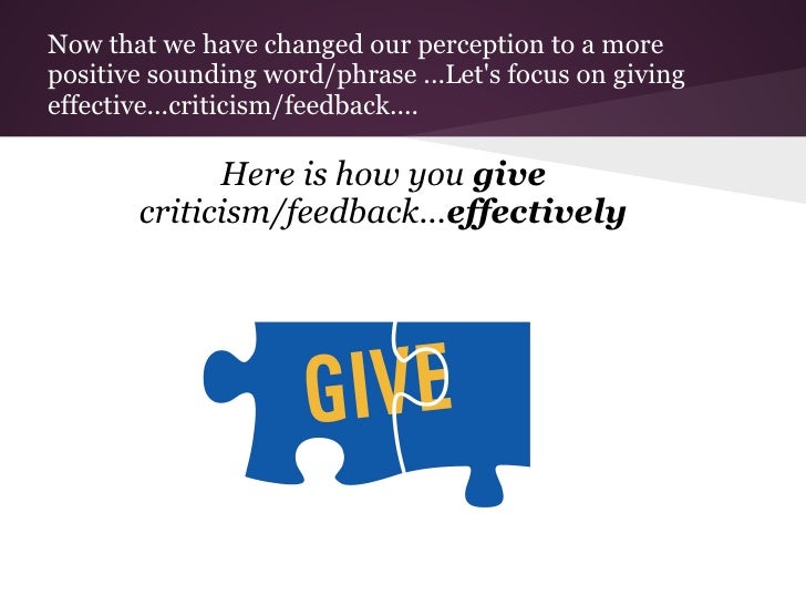 How To Give And Receive Criticism