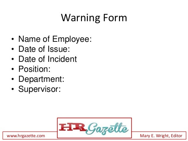 employee written warning forms