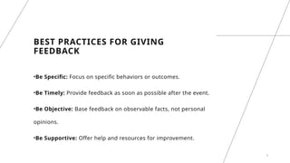 How to Give Feedback - Presentation for Managers | PPTX