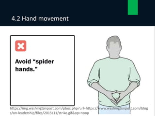 4.2 Hand movement
18
https://img.washingtonpost.com/pbox.php?url=https://www.washingtonpost.com/blog
s/on-leadership/files/2015/11/strike.gif&op=noop
 