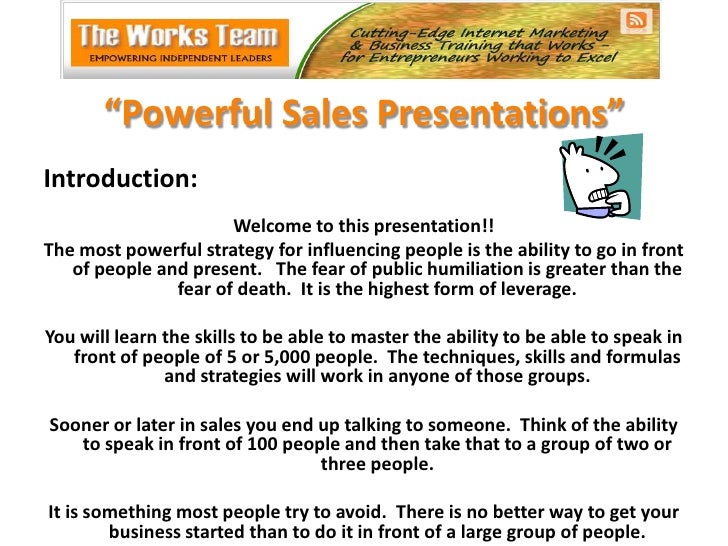 how to give powerful sales presentations working copy
